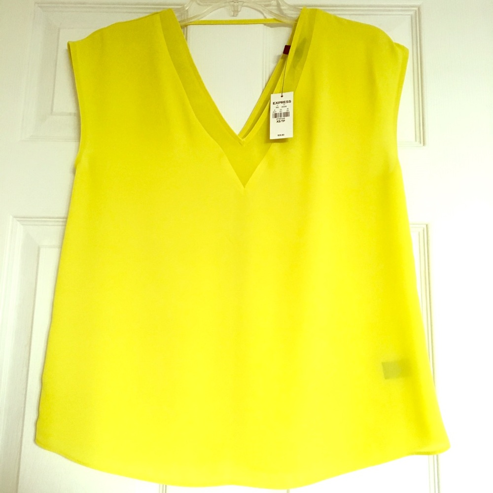 NWT XS EXPRESS YELLOW SHEER SUMMER BEACH COVERUP TEE